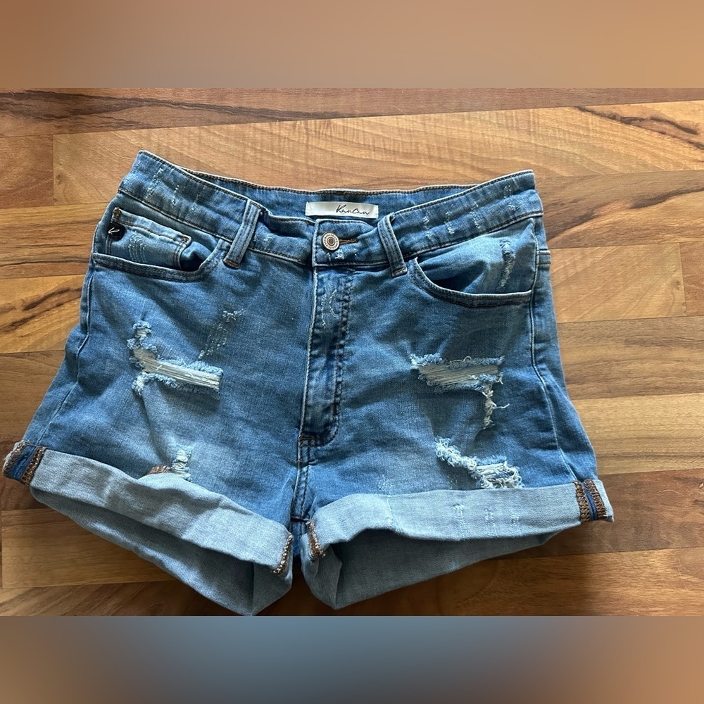KanCan Light Blue Ripped Jean Shorts